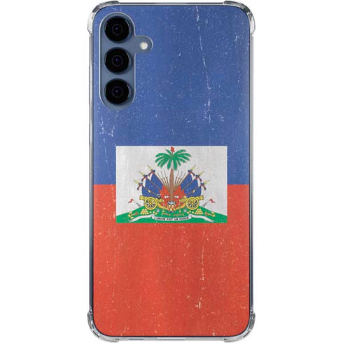 Haitian Flag Distressed Galaxy S24 Clear Case